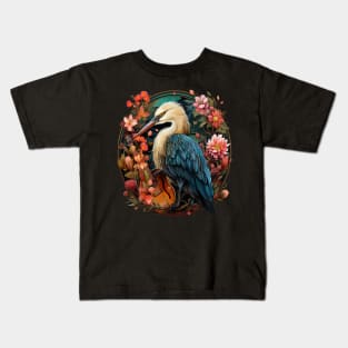 Heron Playing Guitar Kids T-Shirt